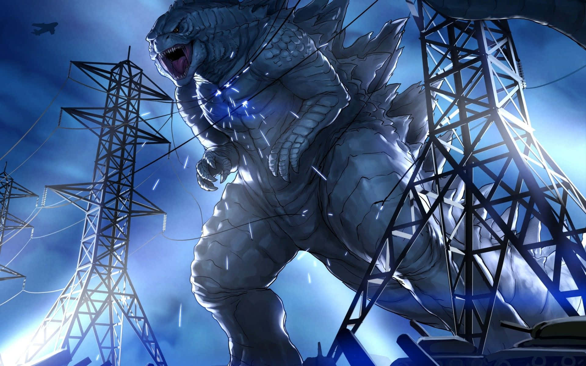 Monstrous Godzilla Unleashed in a Cityscape Wallpaper