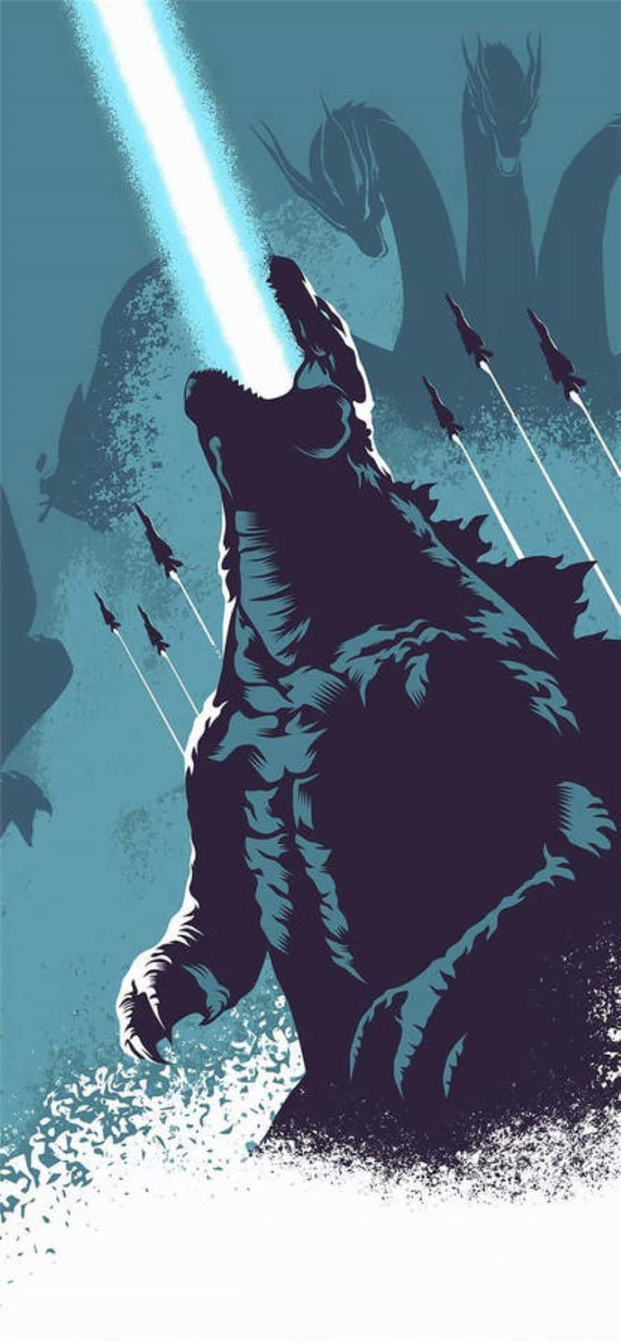 Godzillalibera Su Temible Aliento Atómico En Una Impresionante Exhibición De Poder. Fondo de pantalla