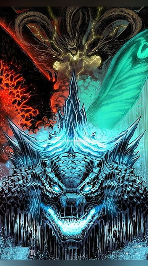 Godzilla unleashes its fury in an epic comic scene Wallpaper