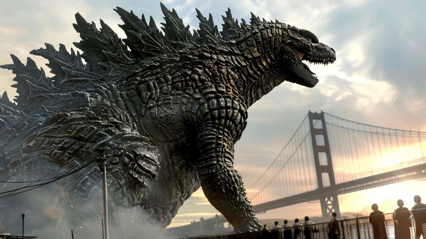 Godzilla Dominance Over Cityscape Wallpaper