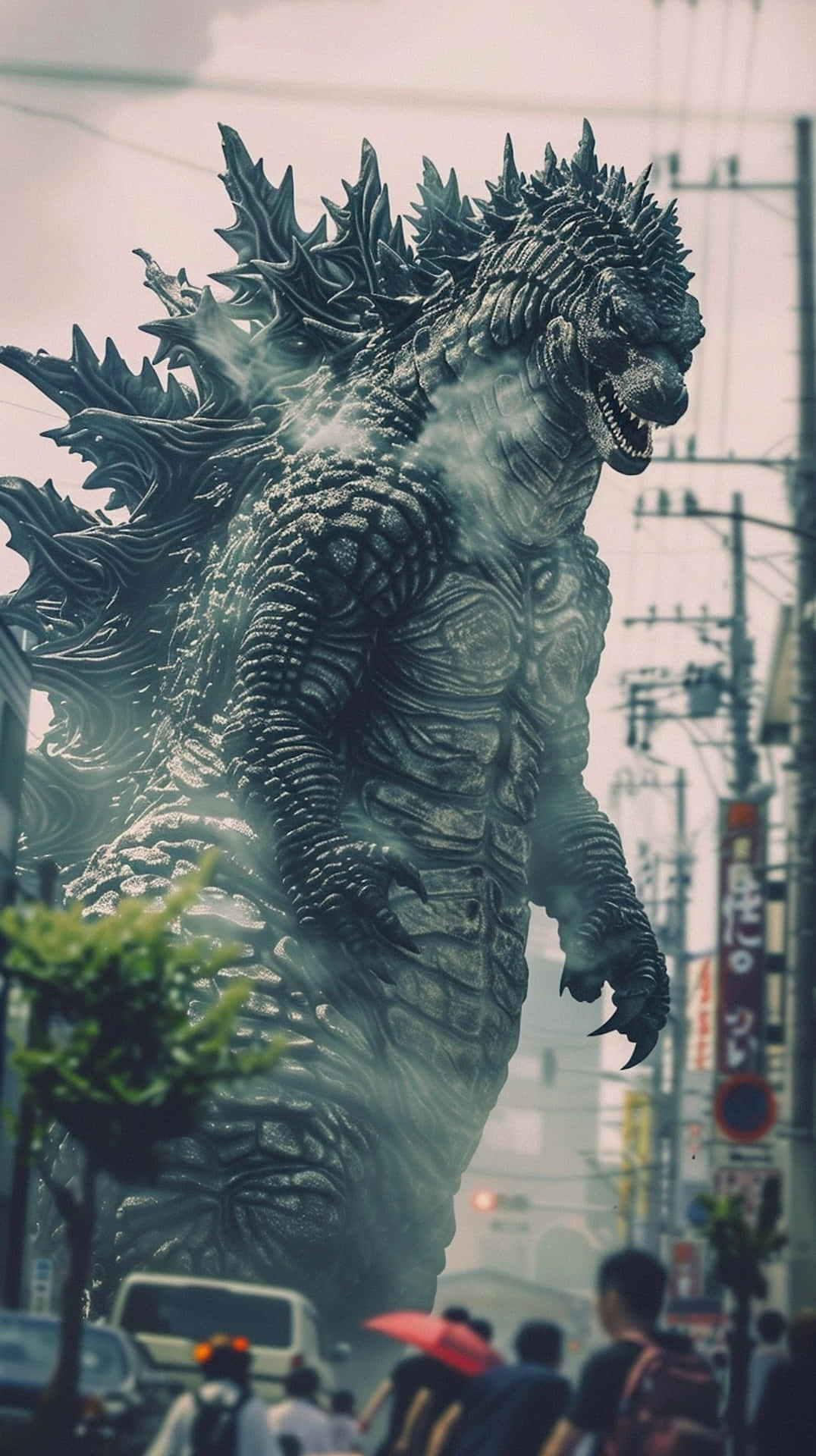 Godzilla In Urban Setting Wallpaper