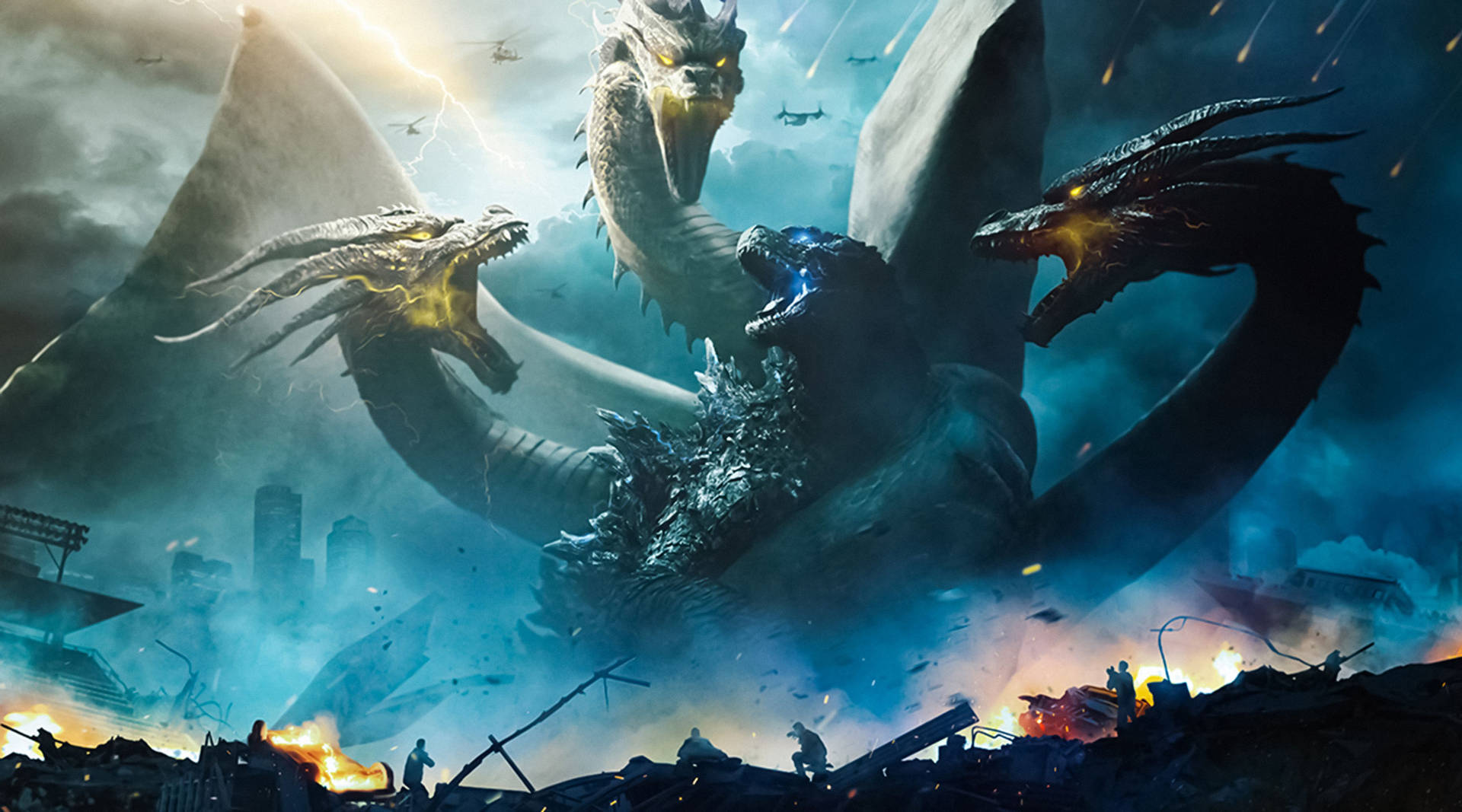 Godzilla King Ghidorah Arctic Fight Background