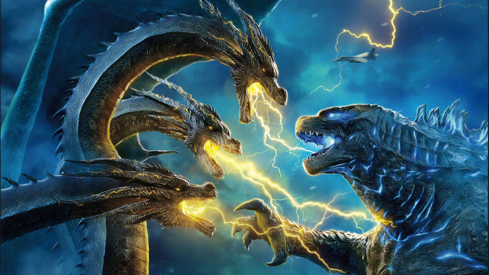 Godzilla King Ghidorah Lightning Clash Background