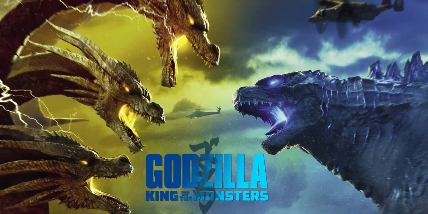 Godzilla King Of Monsters Epische Strijd Achtergrond