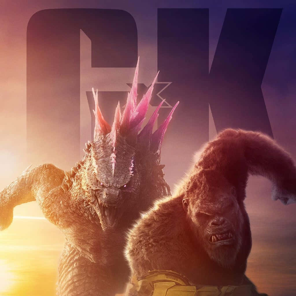 Godzilla Kong Faceoff Sunset Wallpaper