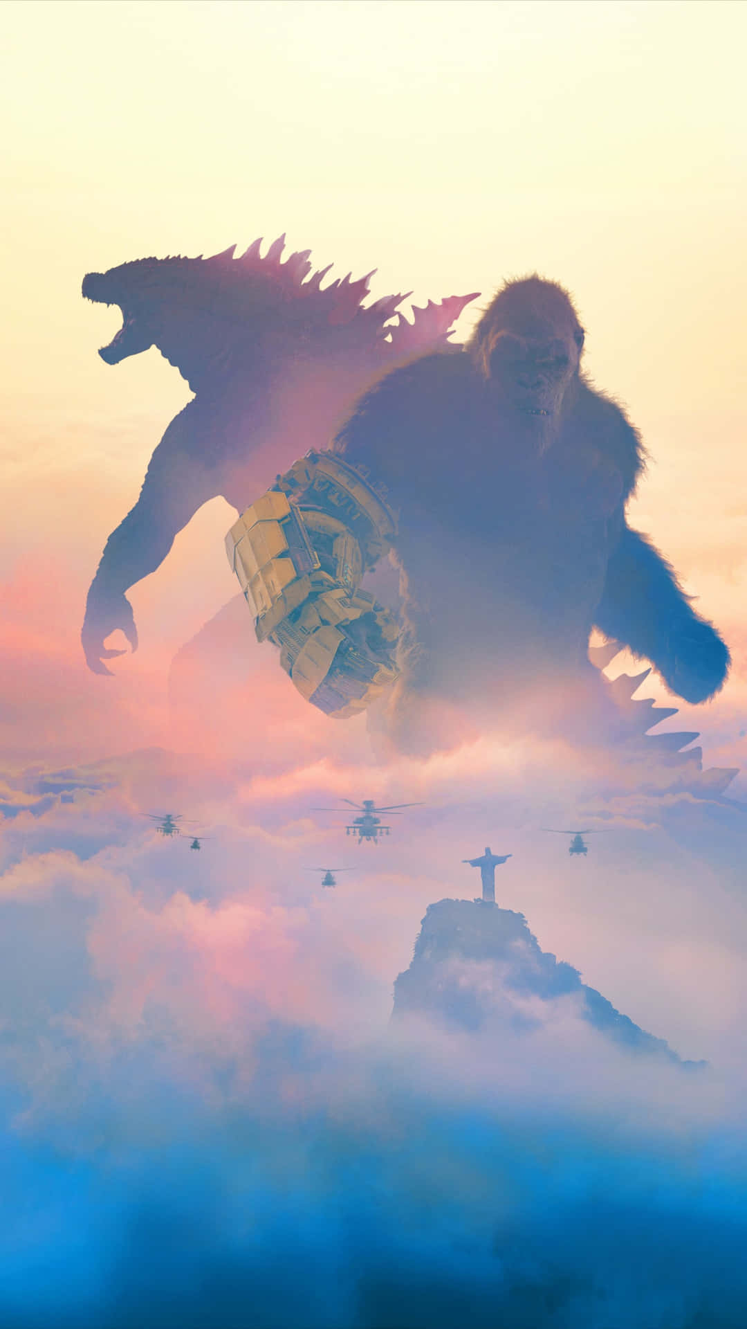 Godzilla Kong Sky Battle Wallpaper