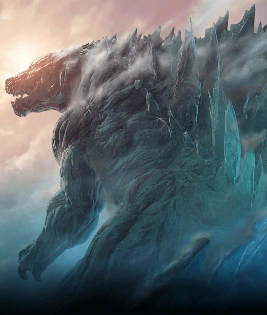Godzillakunstwerk Mit Sonnenlichtbild