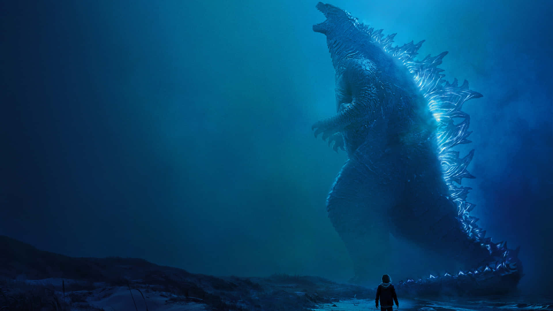 Godzillaneon Blå På Spikar Bild.