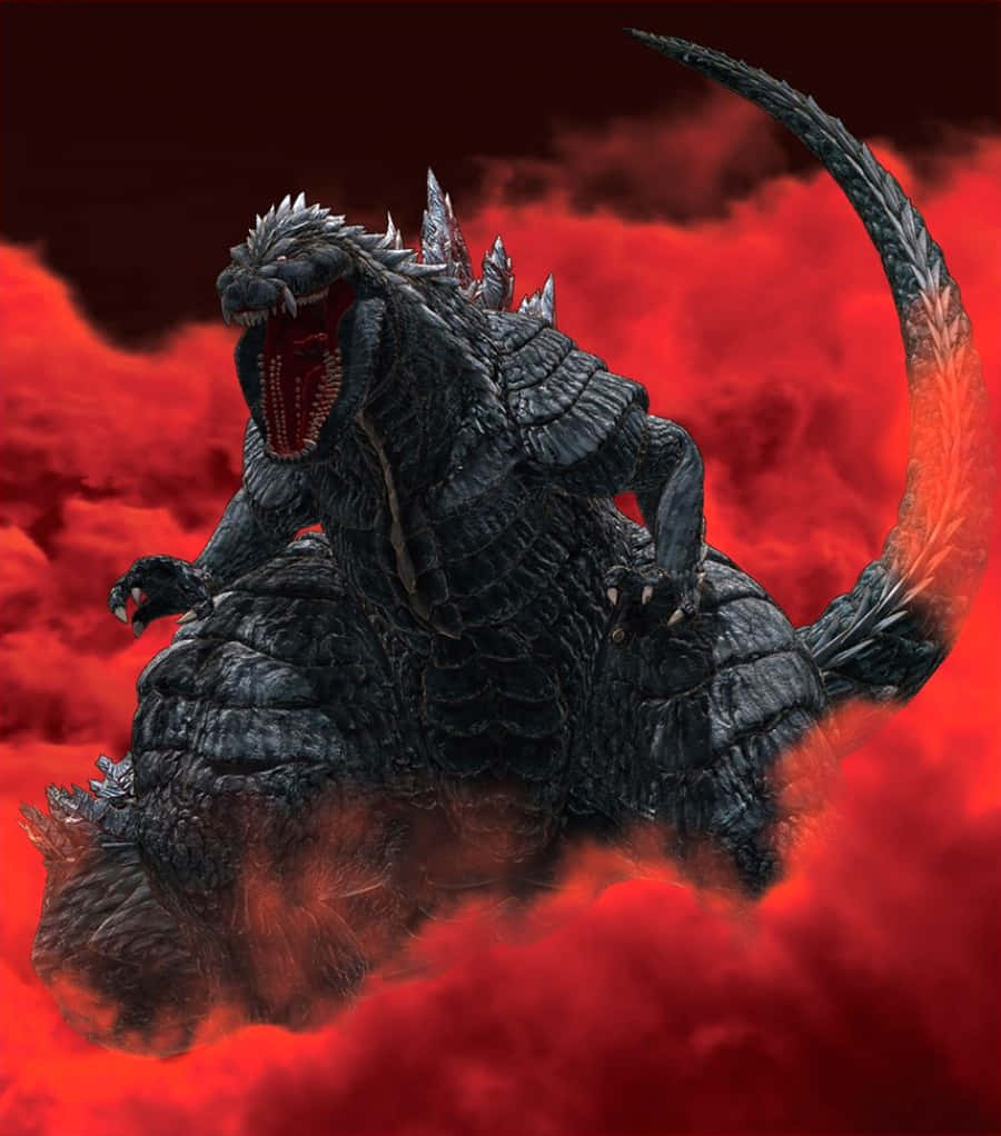 Godzilla With Red Smoke Picture