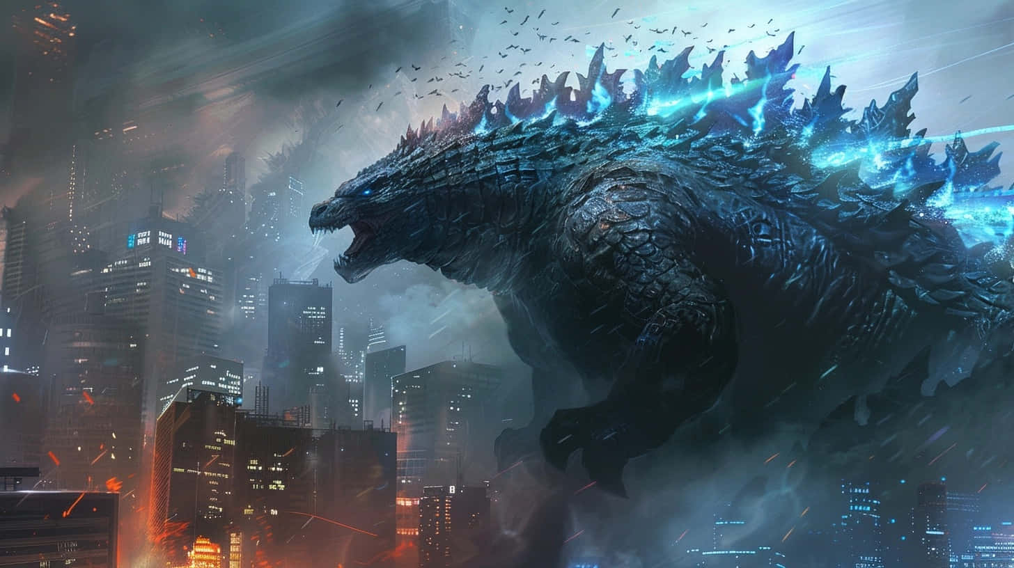 Godzilla Rampage Through City Wallpaper