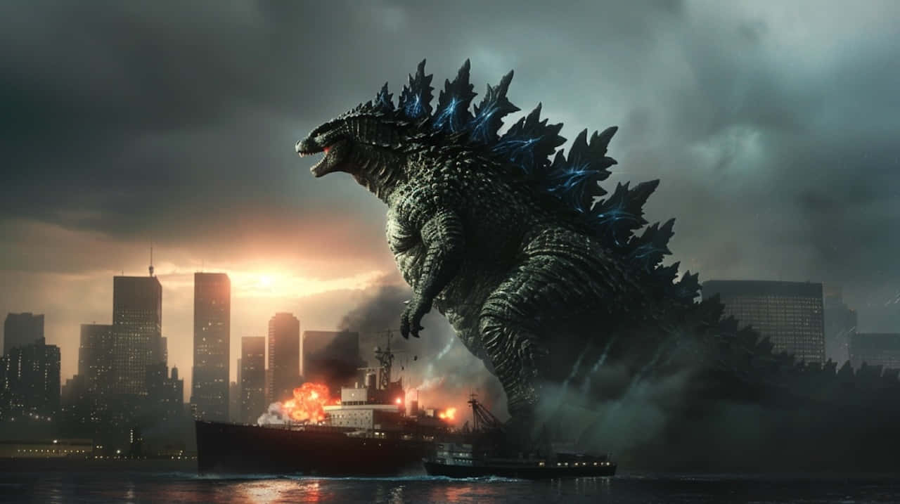 Godzilla Rampageat Dusk Wallpaper