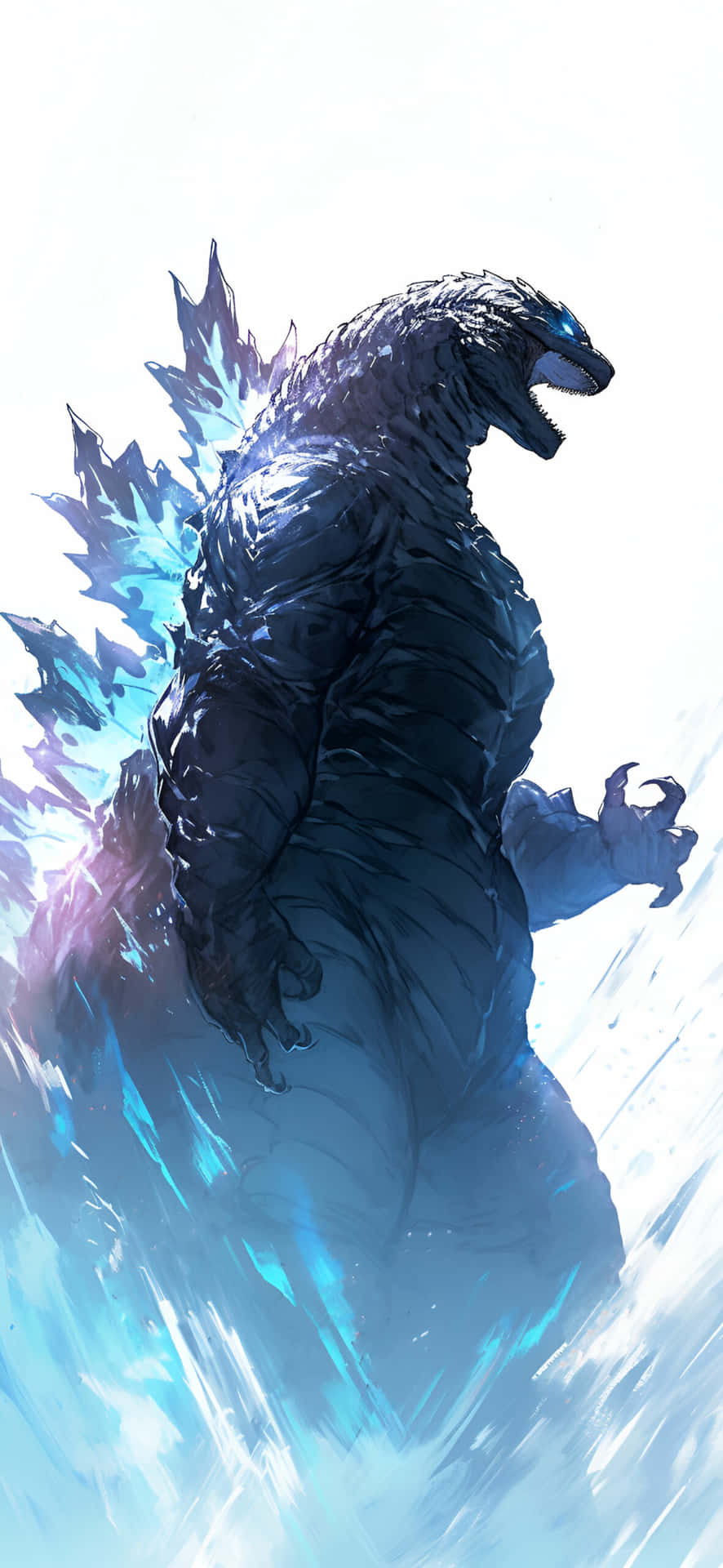 Godzilla Roaring Blue Fury Wallpaper
