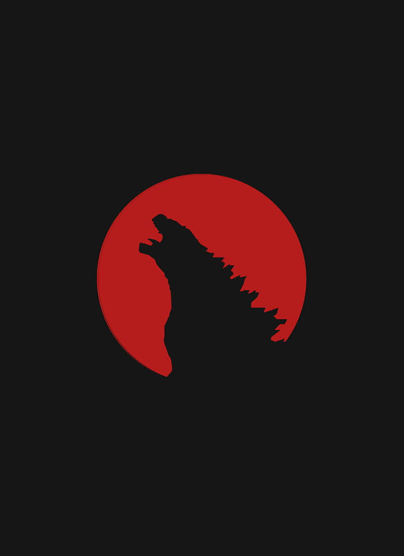 Godzilla Silhouette Red Moon Wallpaper