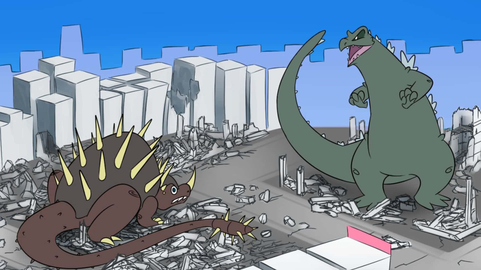 The Ultimate Battle: Godzilla Vs. Anguirus Wallpaper