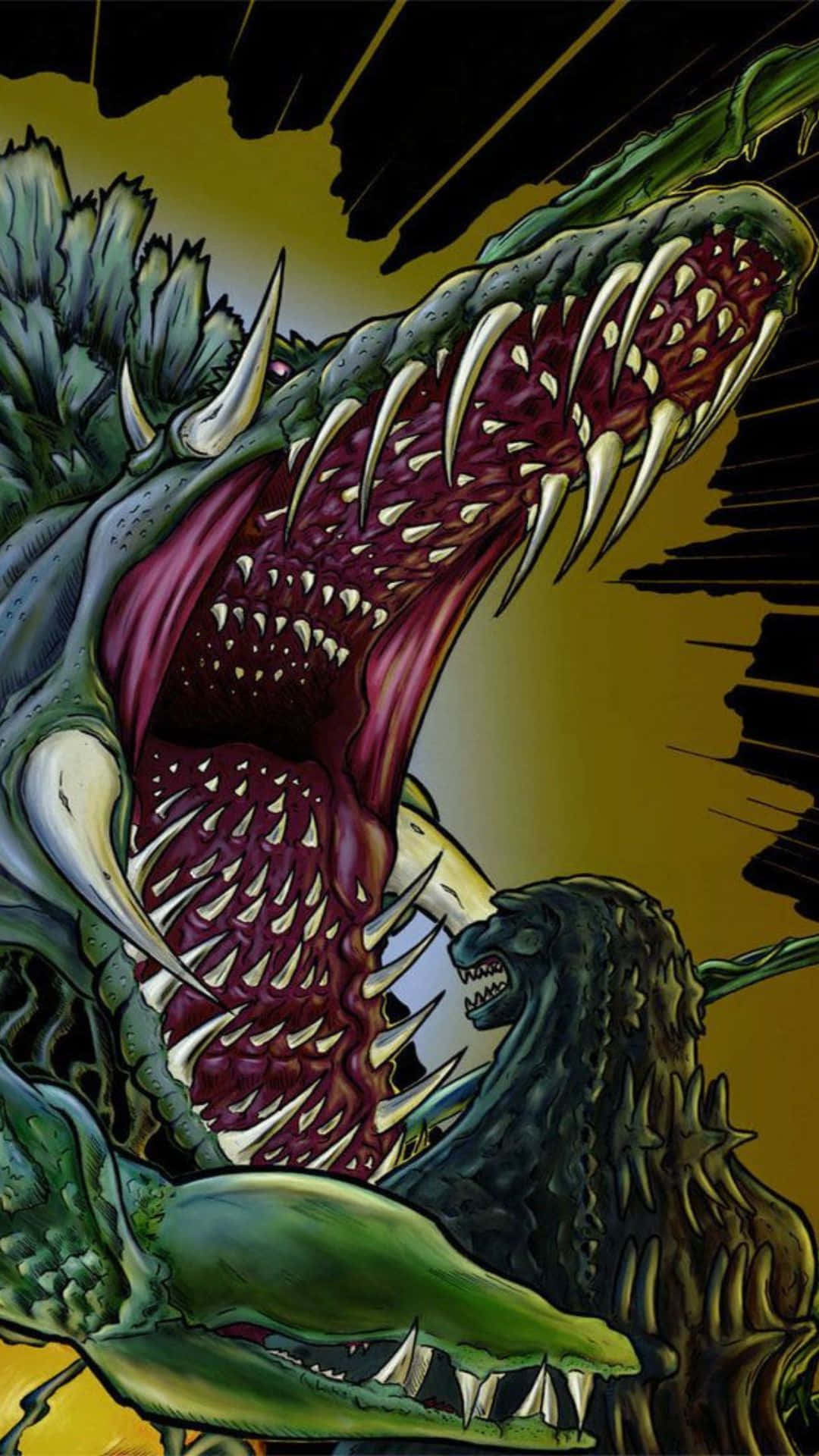 Godzilla fiercely battling Biollante in an epic showdown Wallpaper