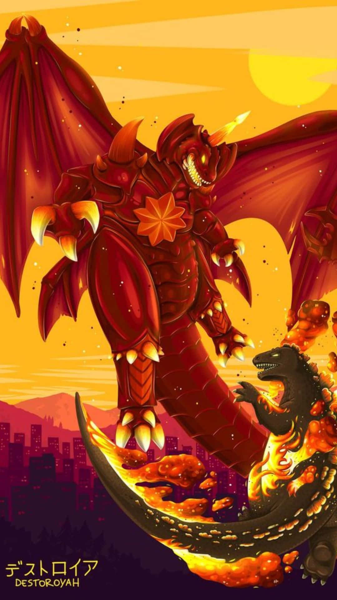 Epic Battle of Titans: Godzilla Vs Destoroyah Wallpaper