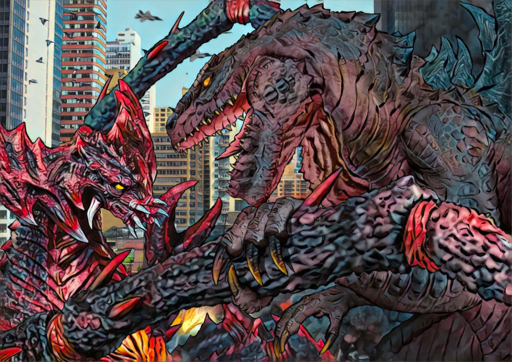 Download Epic Battle of Godzilla Vs Destoroyah Wallpaper | Wallpapers.com