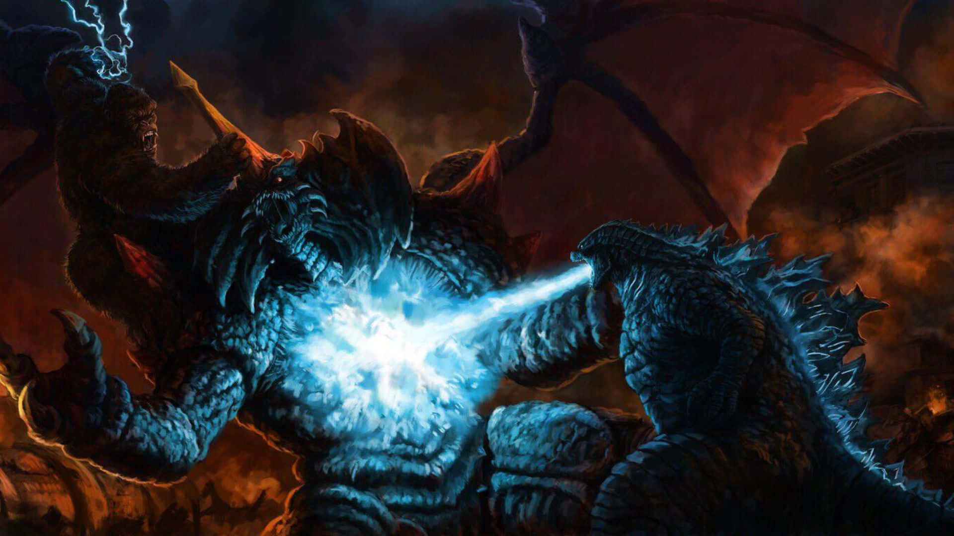 The Epic Battle between Godzilla and Destoroyah Wallpaper