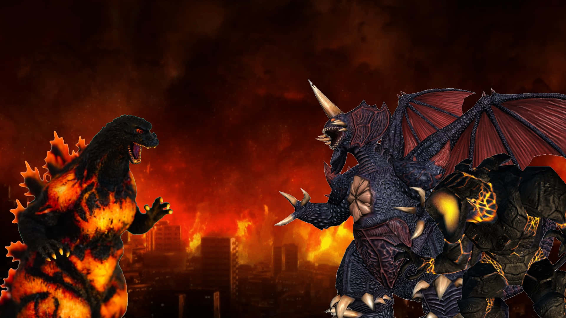 Epic Battle between Godzilla and Destoroyah Wallpaper