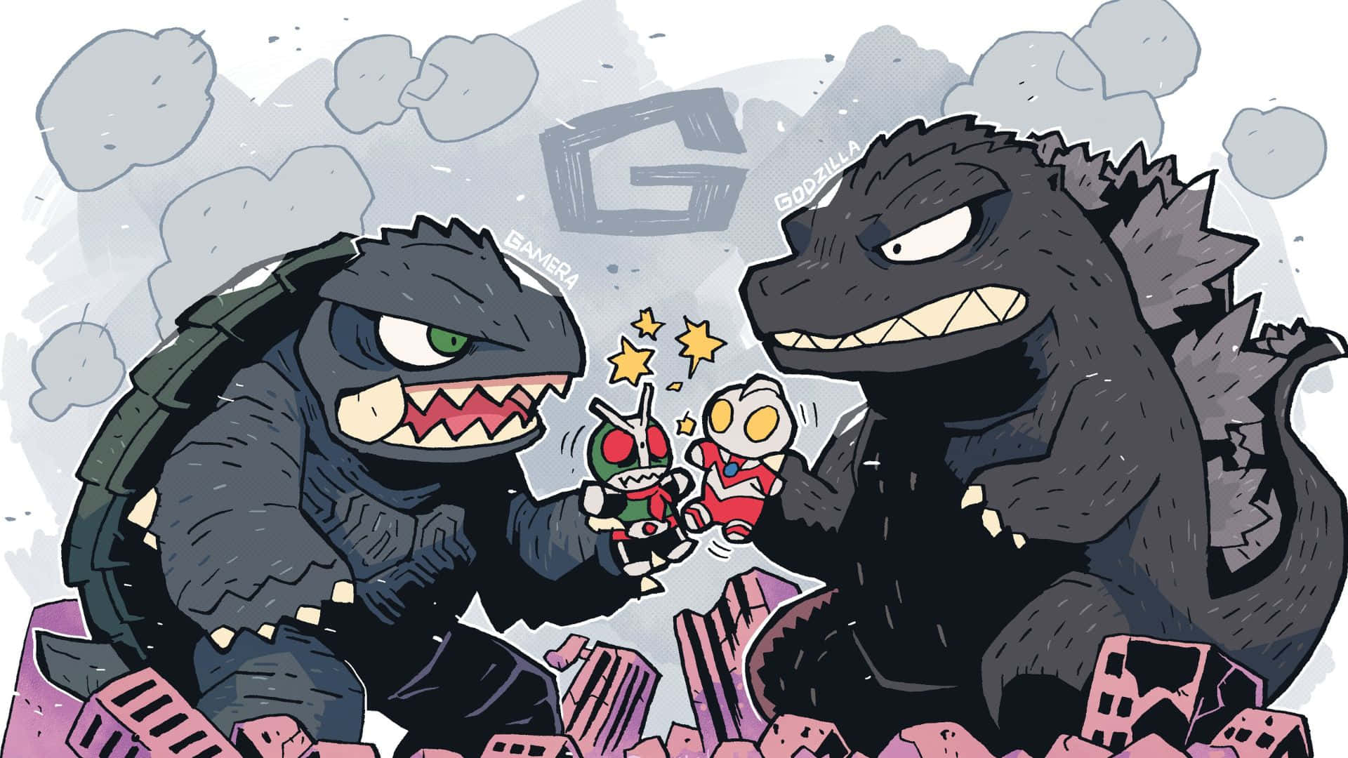 Epic Battle: Godzilla Vs Gamera Wallpaper