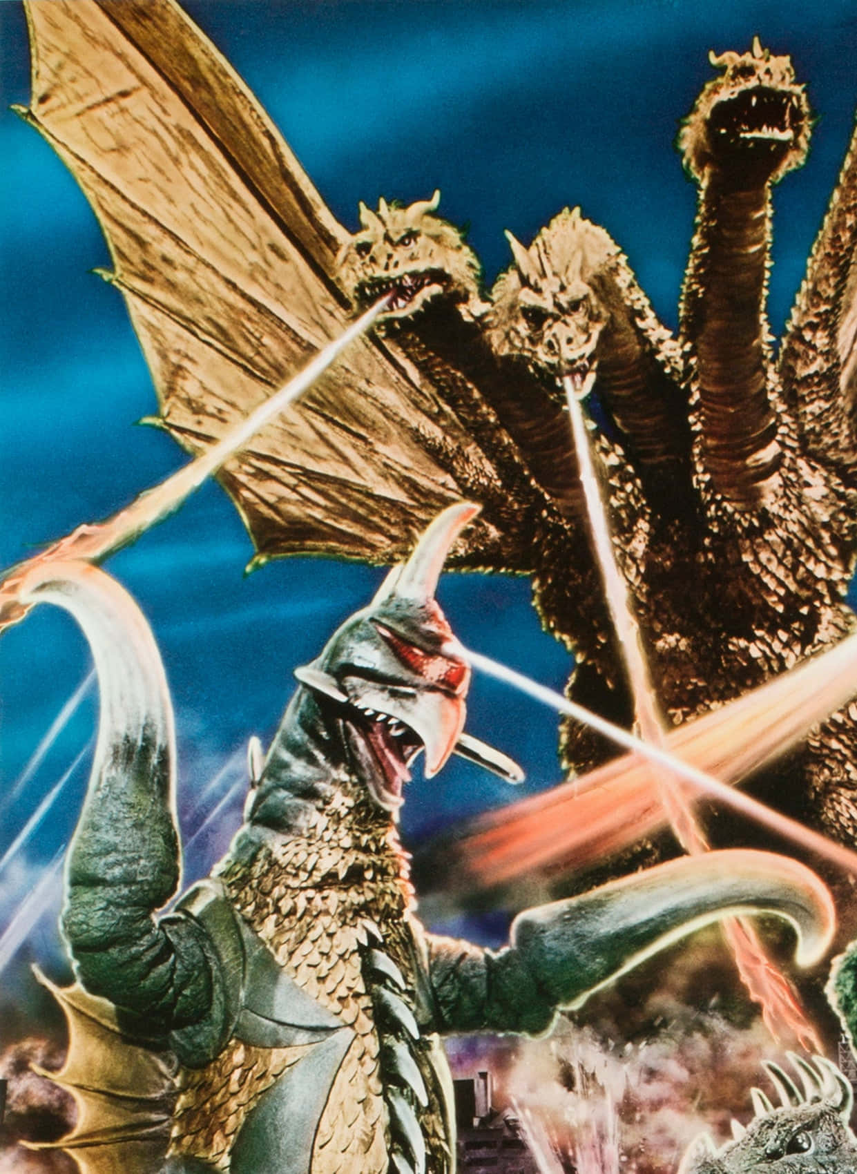 ¡comienzala Épica Batalla De Godzilla Vs Gigan! Fondo de pantalla