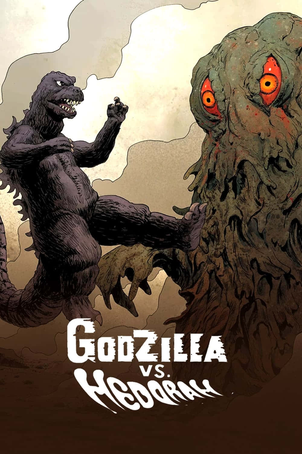 The Epic Showdown: Godzilla Facing Hedorah Wallpaper