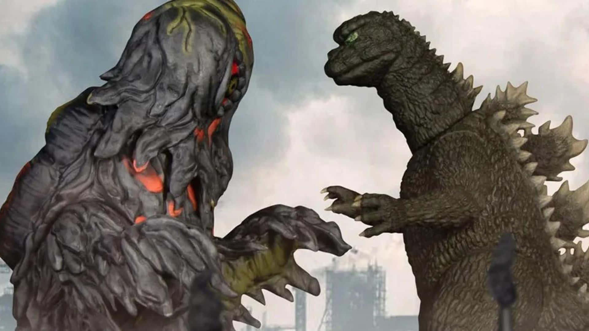 Epic Battle between Godzilla and Hedorah Wallpaper