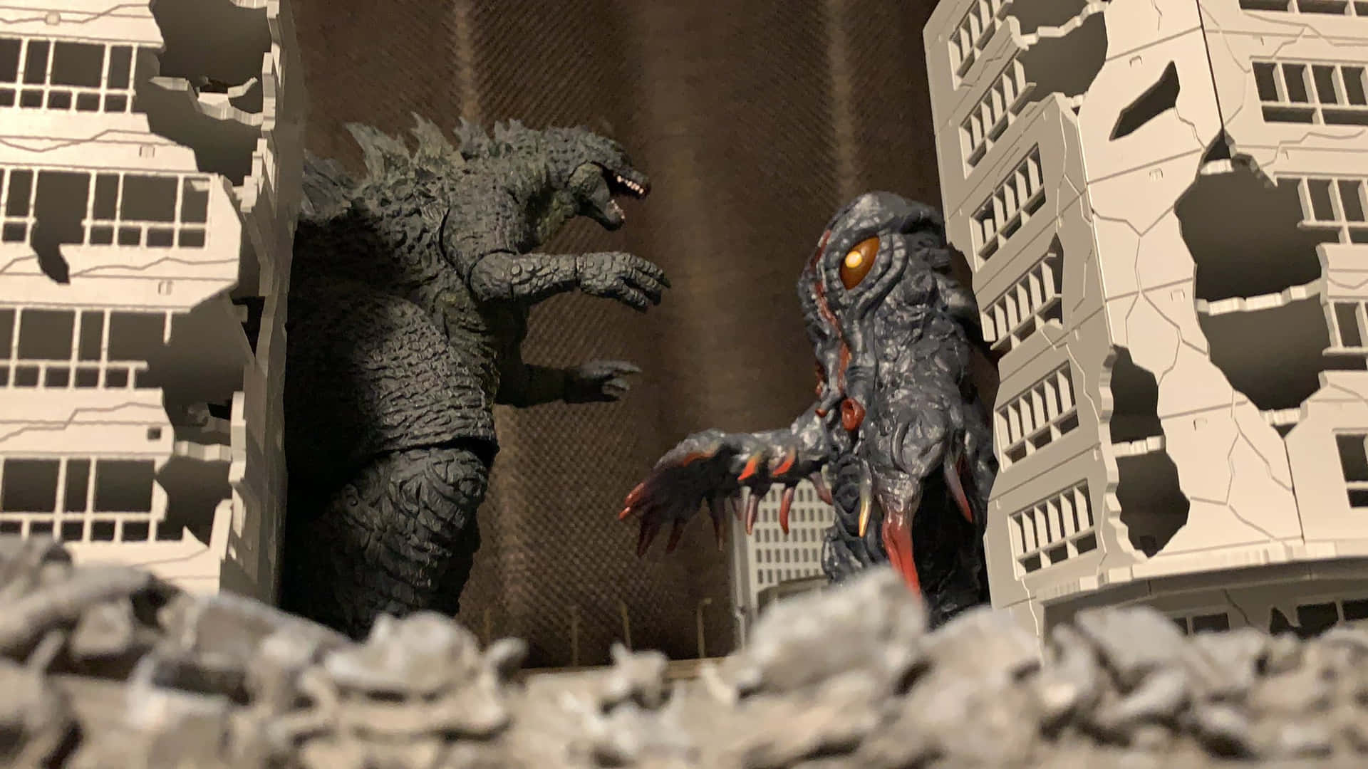 Godzilla battles Hedorah in an epic showdown Wallpaper