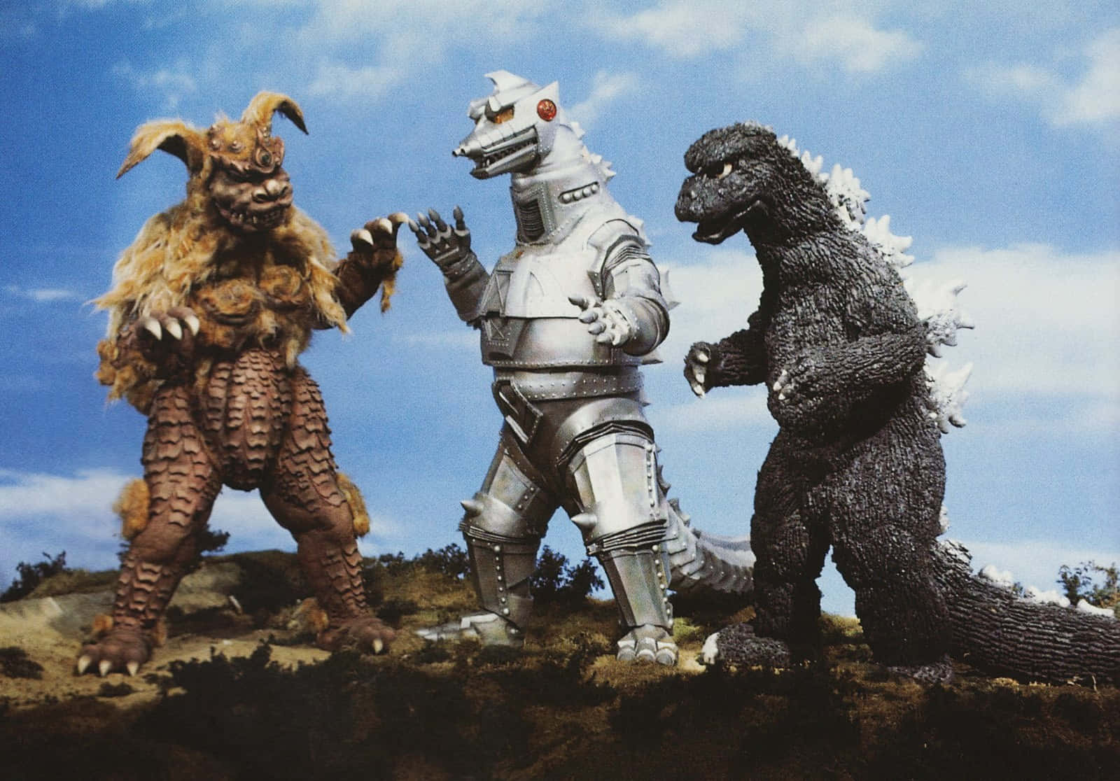 The Epic Battle: Godzilla Vs King Caesar Wallpaper