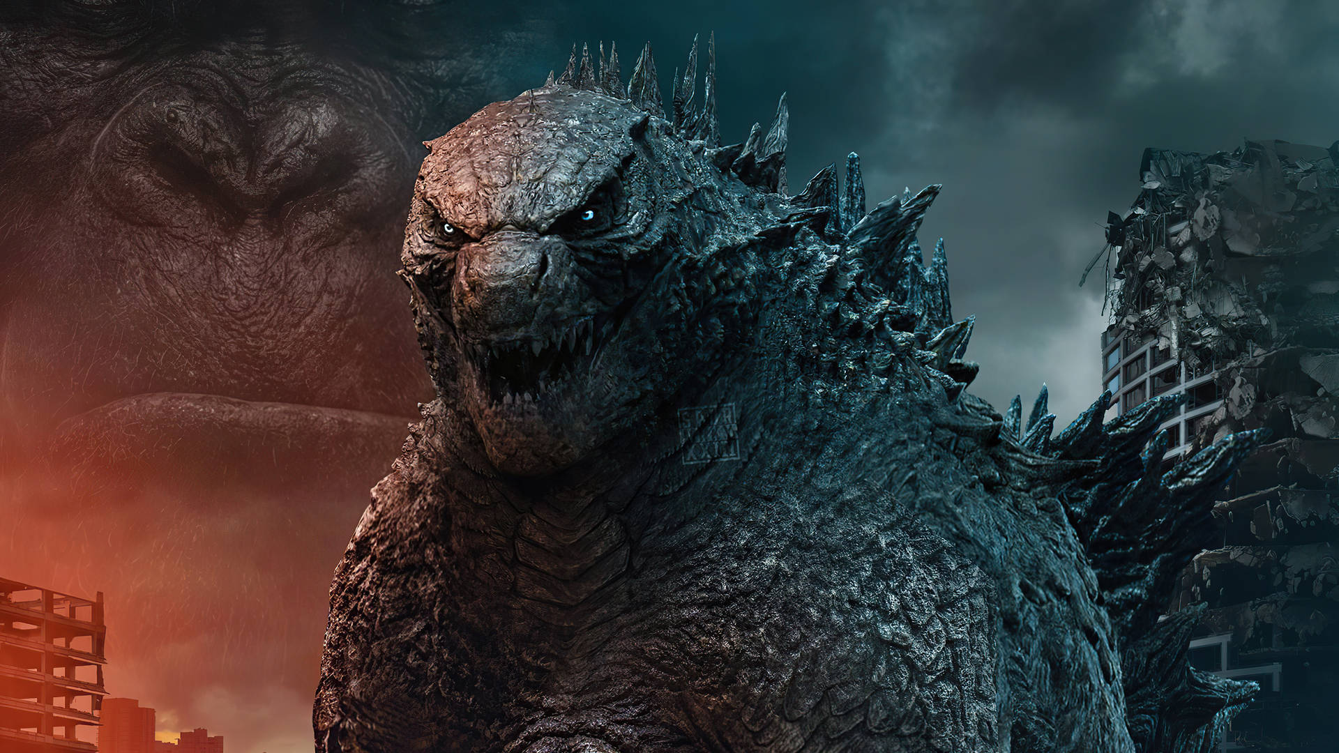 Godzillagegen King Kong - Hd-hintergrundbild Wallpaper