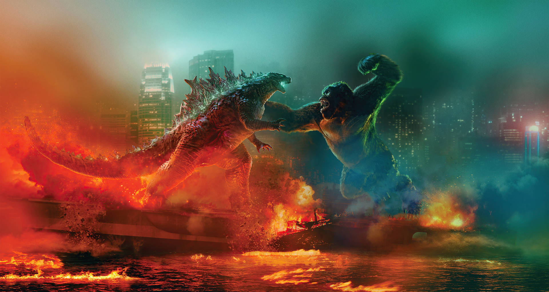 Godzillamot King Kong Hd Bakgrundsbild. Wallpaper