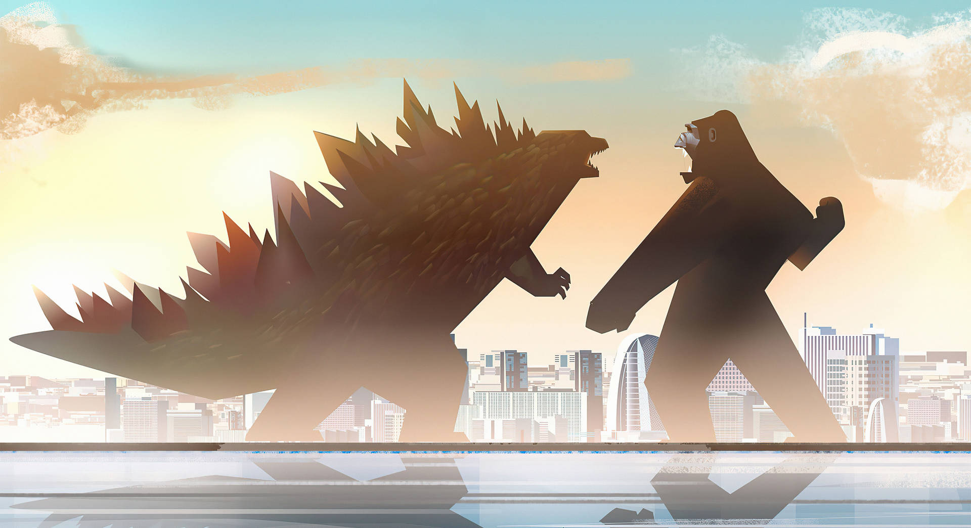 Godzillamot Kong. Wallpaper