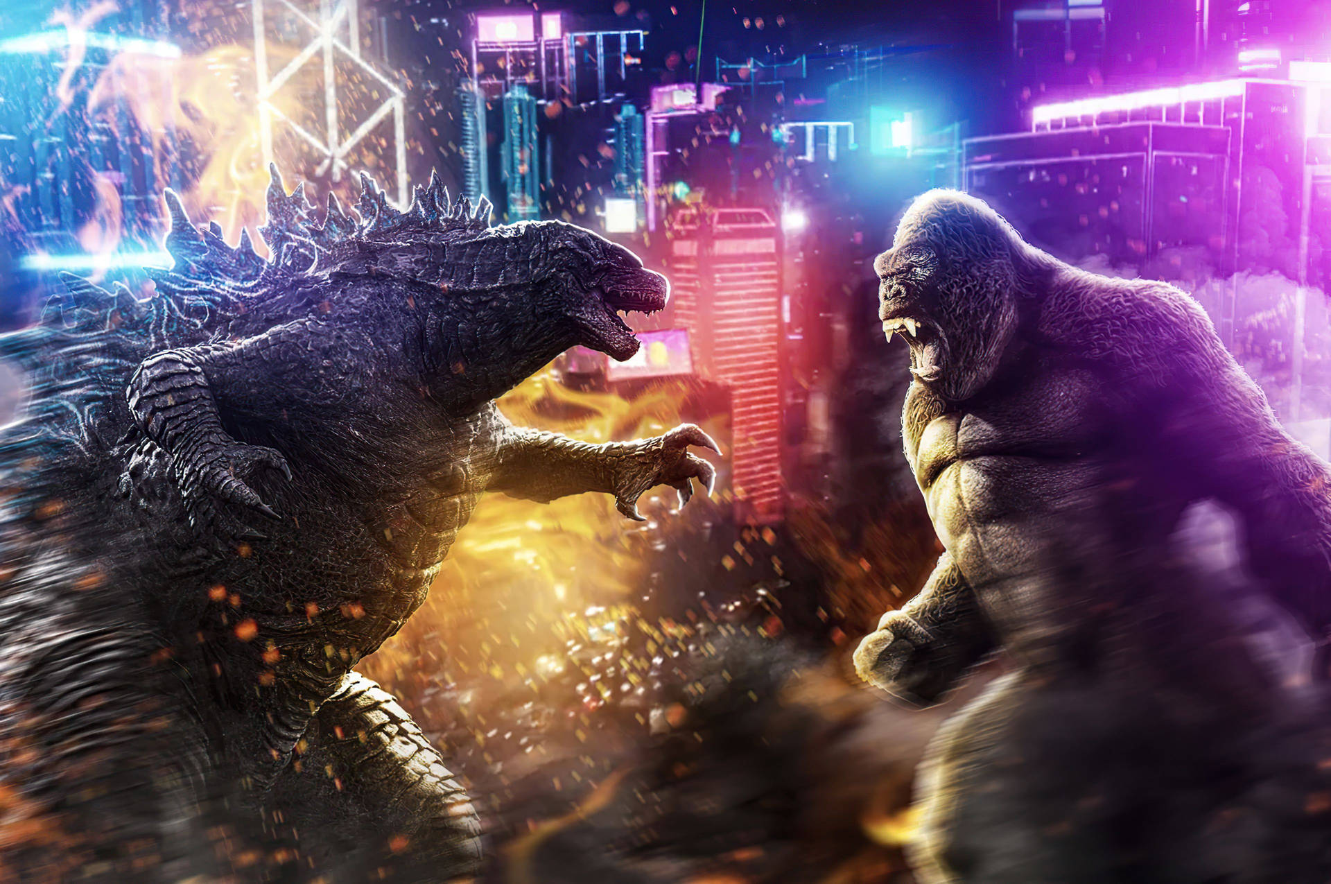 Godzillamot King Kong - Hd-bakgrunder Wallpaper