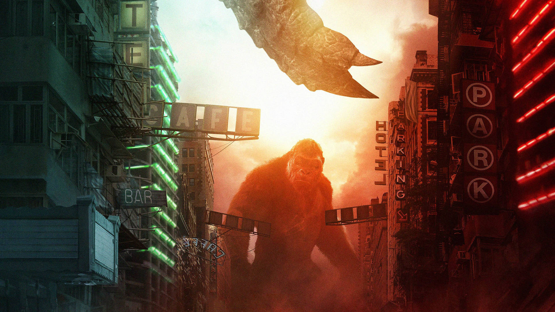 Epic Showcase of Power: Godzilla Vs Kong 2021 Wallpaper