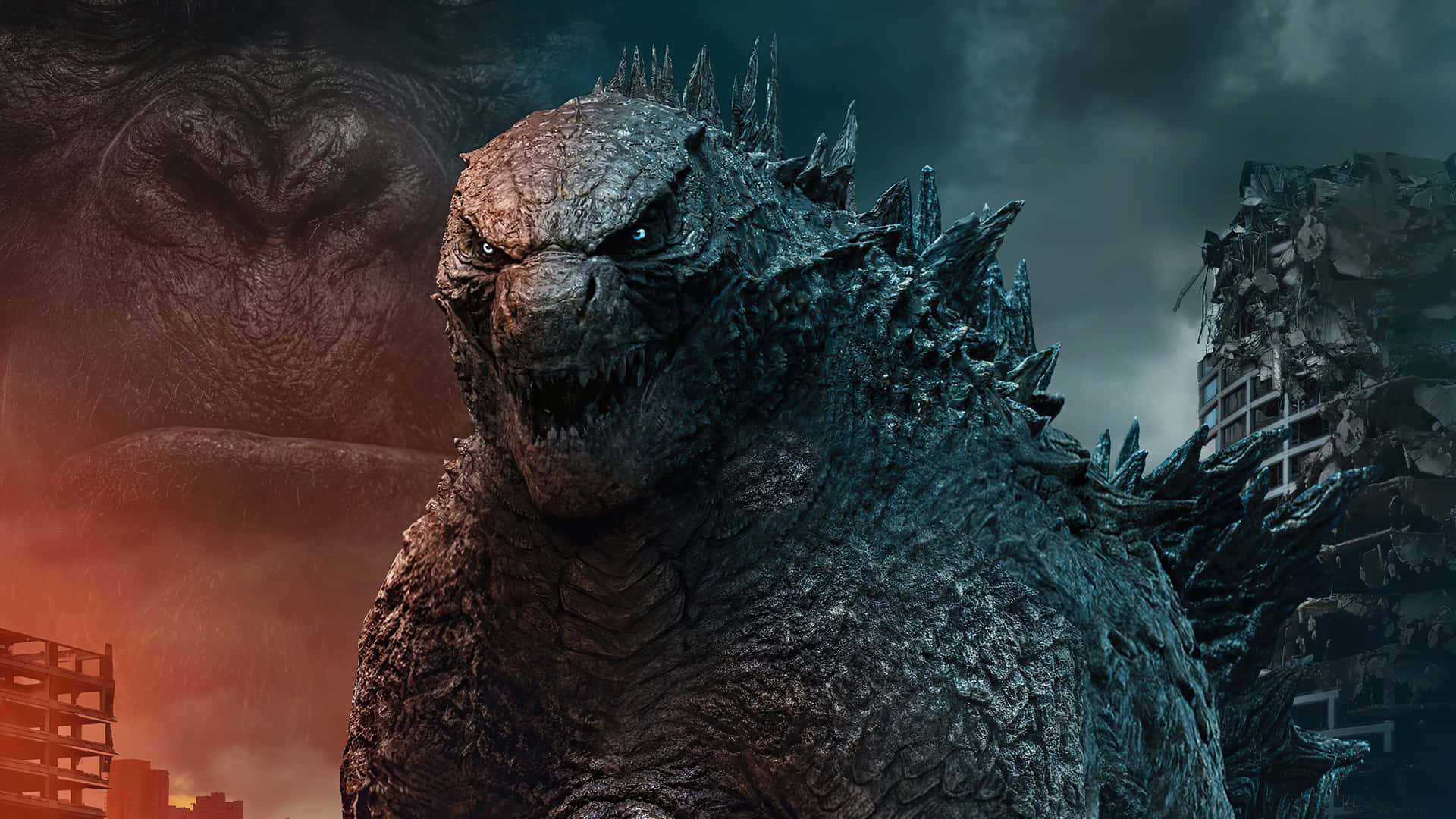 Legendary Clash: Godzilla fights Kong in an Epic Battle