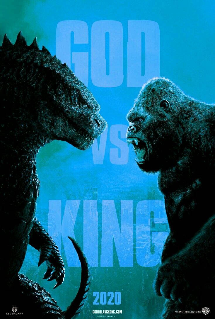 Godzilla Vs Kong Movie Poster In Blue