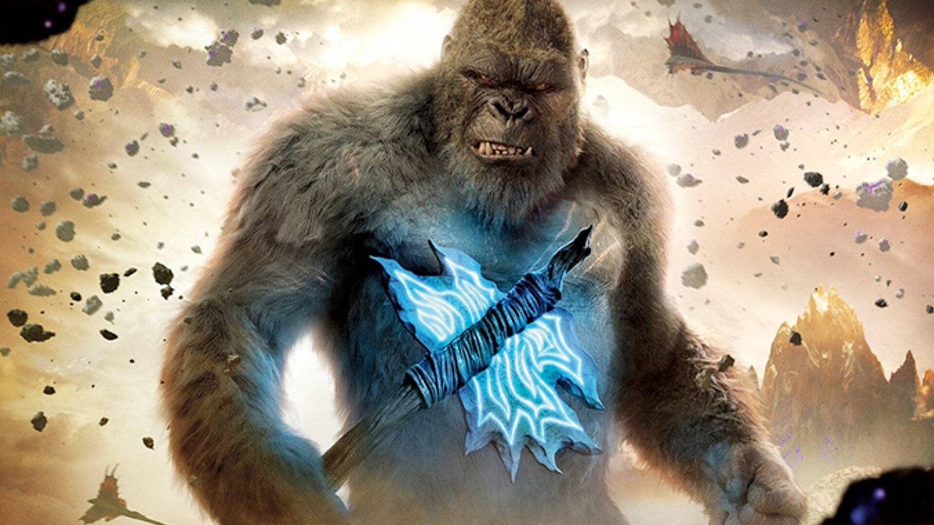 Godzilla Vs Kong With Glowing Axe