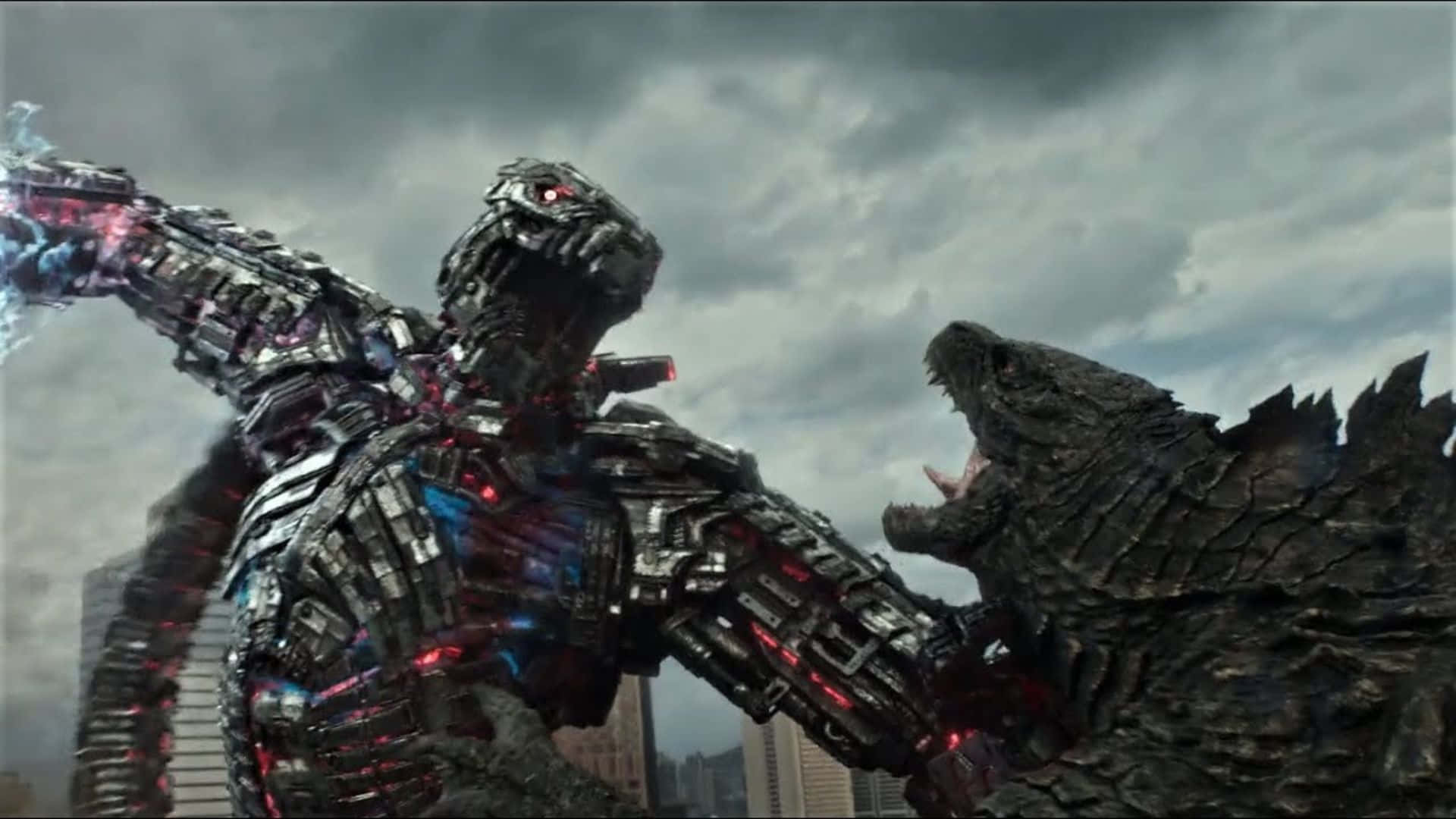 Epic Battle Between Godzilla and Mechagodzilla Wallpaper