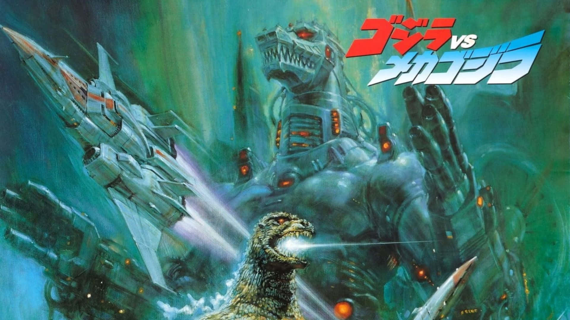 Godzilla and Mechagodzilla Face-off in Epic Battle Wallpaper
