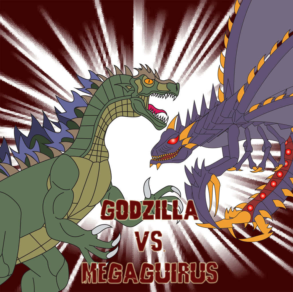 Godzillay Megaguirus Se Enfrentan En Una Épica Batalla Fondo de pantalla
