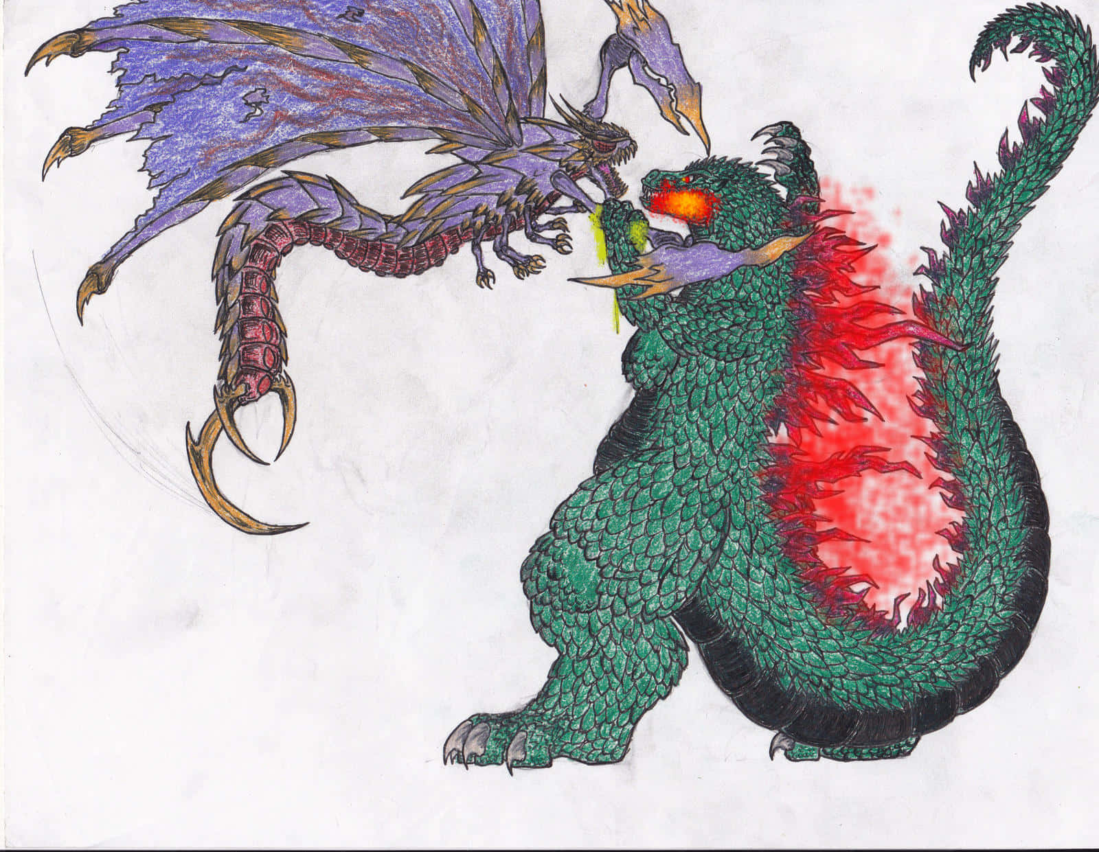 Epic Battle Between Godzilla and Megaguirus Wallpaper