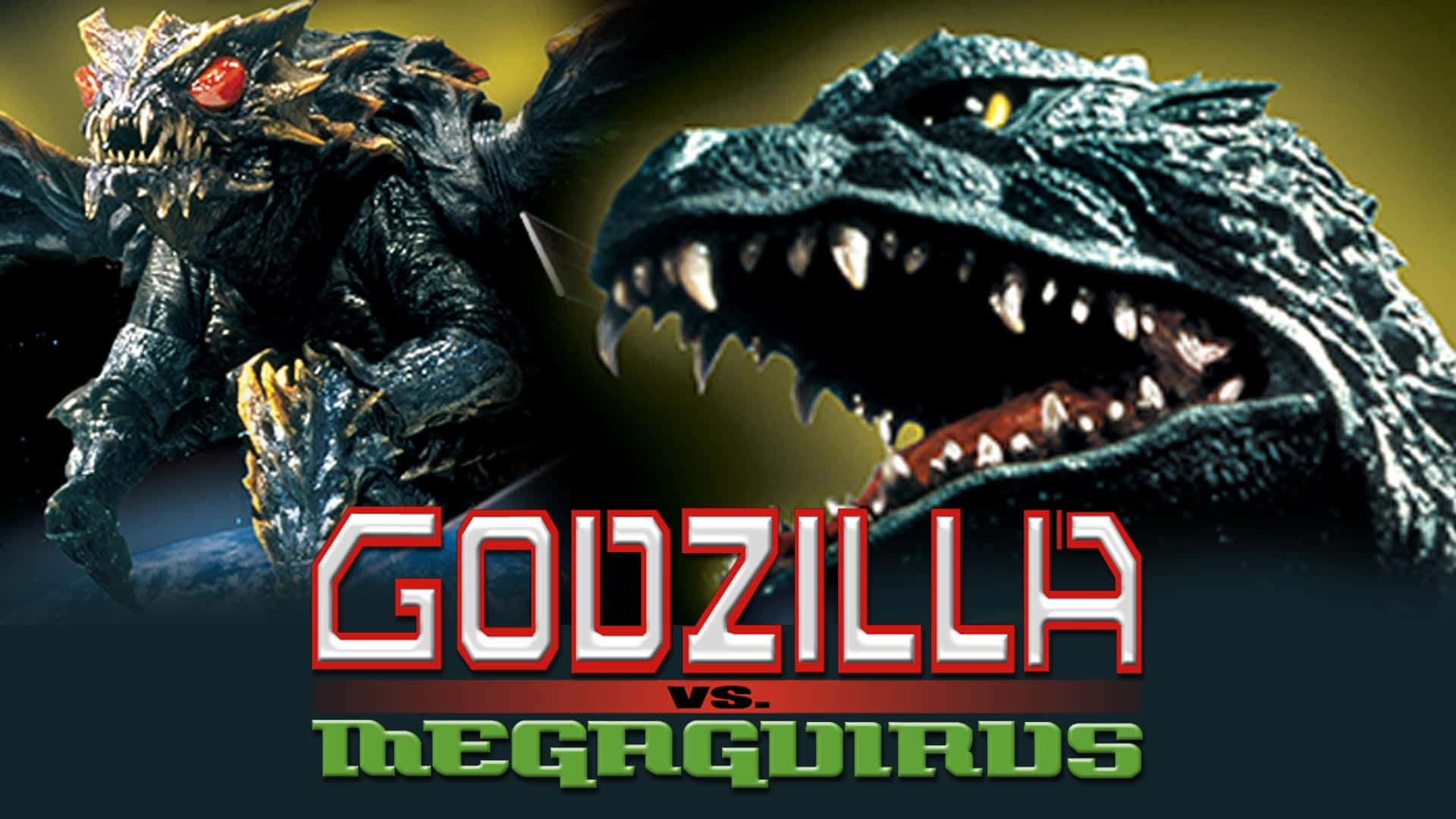 Godzilla and Megaguirus Face-Off in an Epic Battle Wallpaper