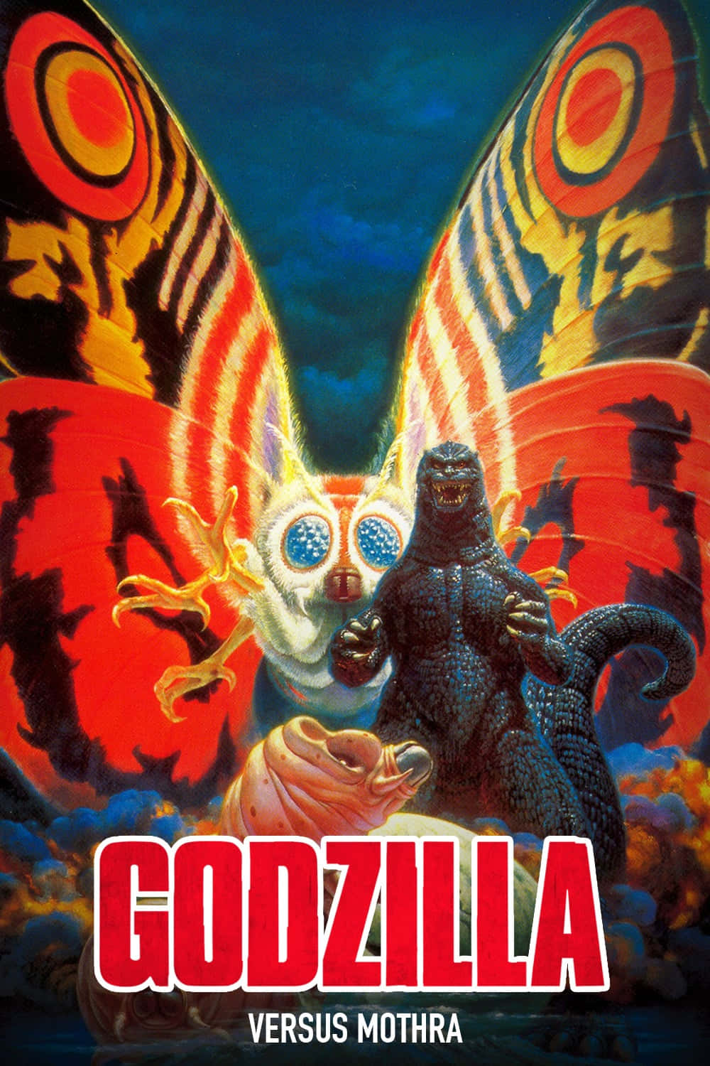 Epic Battle of Giants: Godzilla Vs Mothra Wallpaper