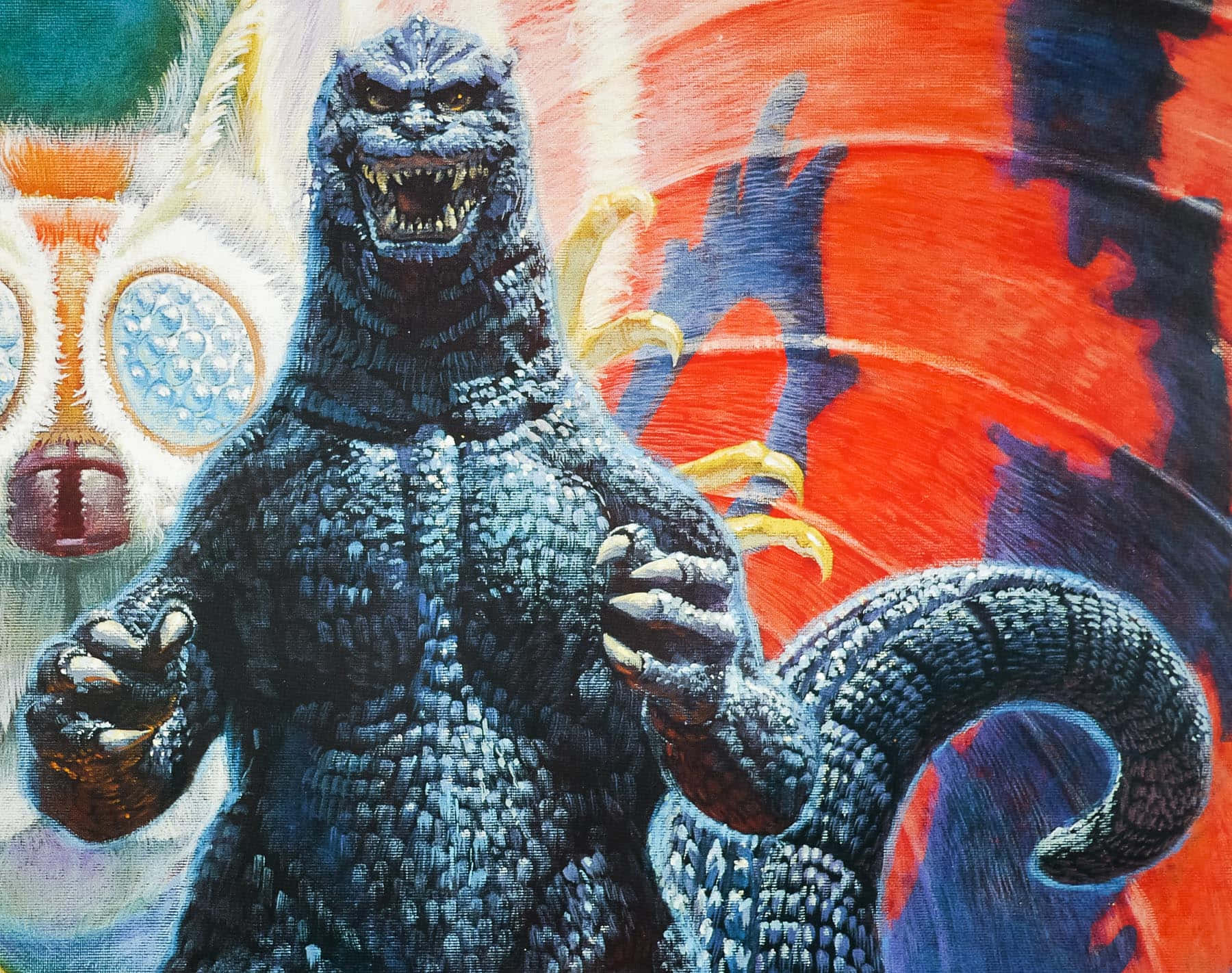 Epic Battle: Godzilla and Mothra Face Off Wallpaper