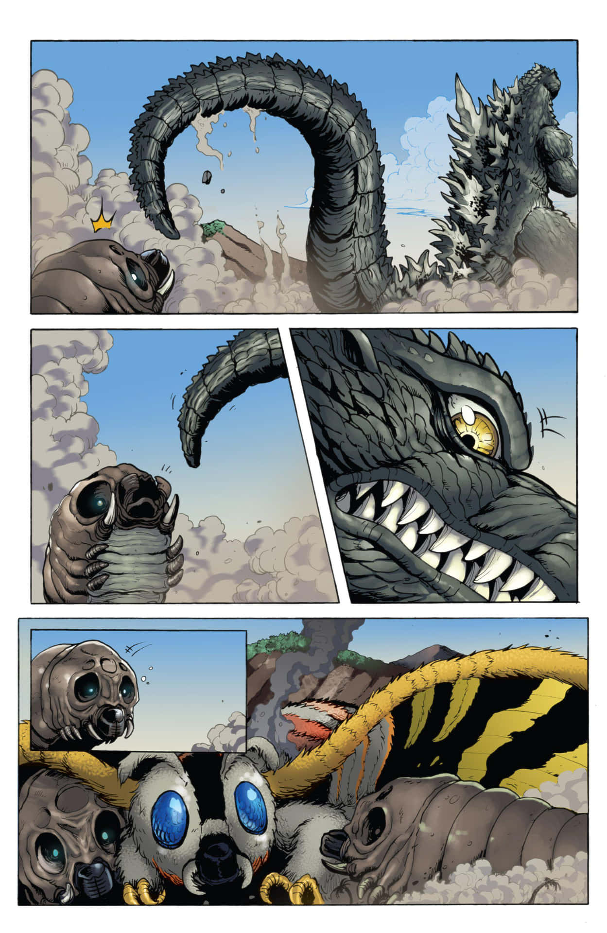 Caption: Epic Battle: Godzilla Vs Mothra in Full Glory Wallpaper