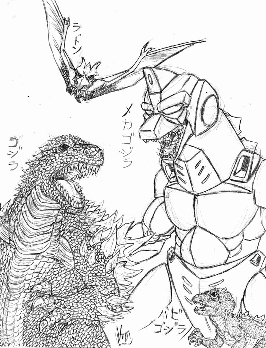 Epic Showdown: Godzilla Vs Mothra Wallpaper
