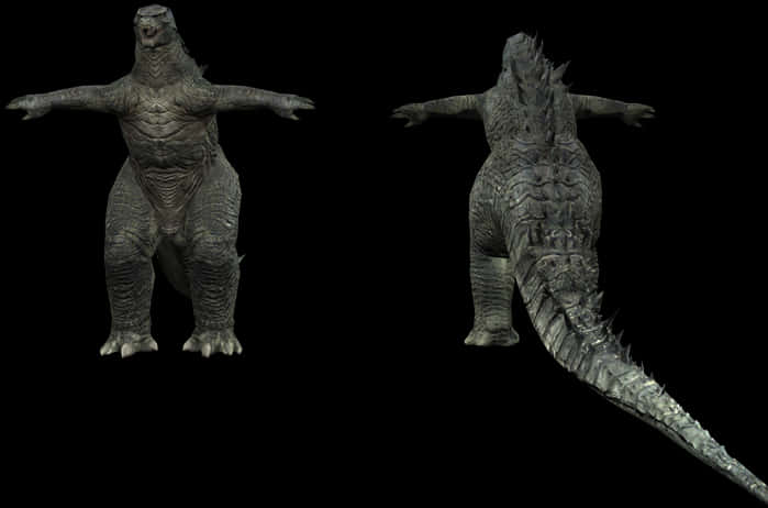 Godzilla3 D Model Comparison PNG