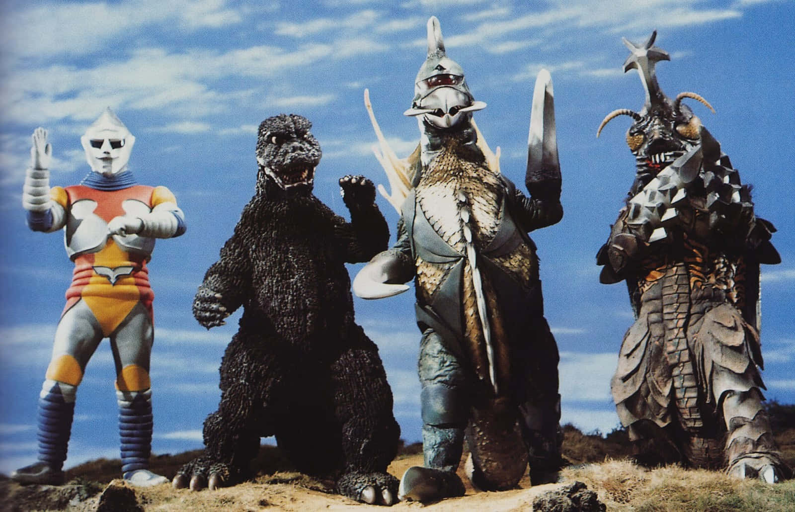 Godzilla En Vrienden Klassieke Monster Showdown Achtergrond