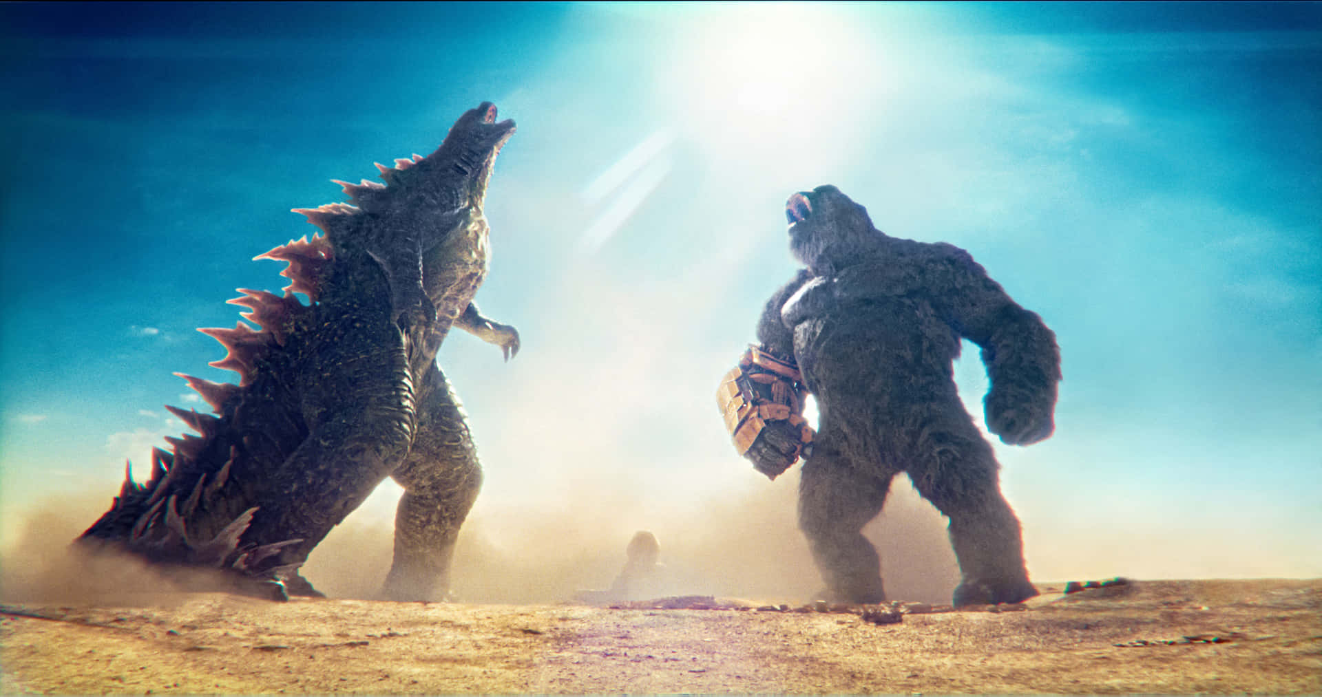 Godzillavs King Caesar Epische Confrontatie Achtergrond