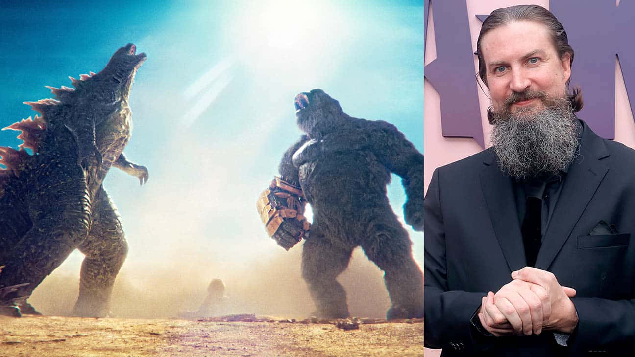 Godzilla Contre Kong Et Homme En Costume Fond d'écran